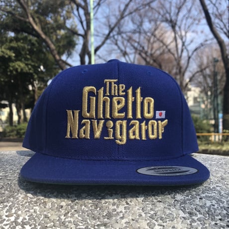 THE GHETTO NAVIGATOR snapback cap / Royal Blue × Gold Lame
