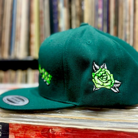 VINTAGE POSSE × Rum Artworks "AOI" snapback cap / Green × Green