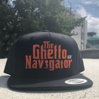 THE GHETTO NAVIGATOR snapback cap / Black × Orange
