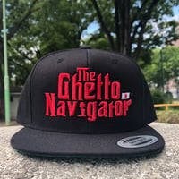 THE GHETTO NAVIGATOR snapback cap / Black × Red