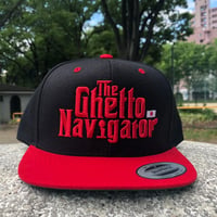THE GHETTO NAVIGATOR snapback cap / Black + Red × Red