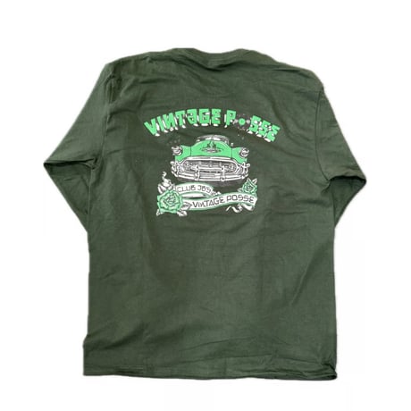 VINTAGE POSSE × Rum Artworks "AOI" long sleeve Tee shirts / Green × Green