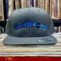 VINTAGE POSSE × Rum Artworks "AOI" snapback cap / Dark Gray × Blue