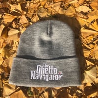 THE GHETTO NAVIGATOR beanie / Silver Gray × White