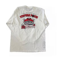 VINTAGE POSSE × Rum Artworks "AOI" long sleeve Tee shirts / White × Red