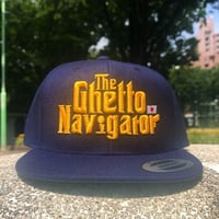 THE GHETTO NAVIGATOR snapback cap / Navy × Yellow