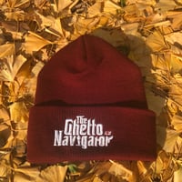 THE GHETTO NAVIGATOR beanie / Burgundy × White