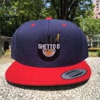 GHETTO D logo snapback cap / Navy + Red