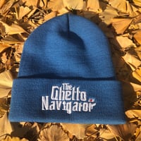 THE GHETTO NAVIGATOR beanie / Light Blue × White