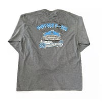 VINTAGE POSSE × Rum Artworks "AOI" long sleeve Tee shirts / Heather Gray × Blue