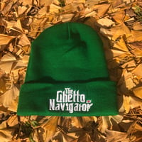 THE GHETTO NAVIGATOR beanie / Kelly Green × White