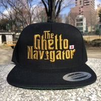 THE GHETTO NAVIGATOR snapback cap / Black × Gold