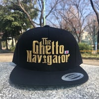THE GHETTO NAVIGATOR snapback cap / Black × Gold Lame