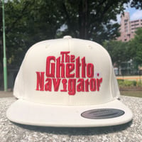 THE GHETTO NAVIGATOR snapback cap / White × Red