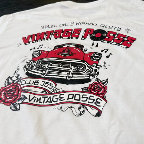 VINTAGE POSSE × Rum Artworks "AOI" long sleeve Tee shirts / White × Red