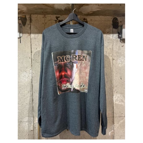 レコードジャケ long sleeve RAP Tee "Ruthless For Life" / Heather Gray