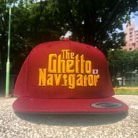 THE GHETTO NAVIGATOR snapback cap / Burgundy × Yellow