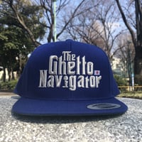 THE GHETTO NAVIGATOR snapback cap / Royal Blue × Silver Lame