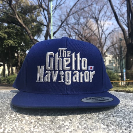 THE GHETTO NAVIGATOR snapback cap / Royal Blue × Silver Lame