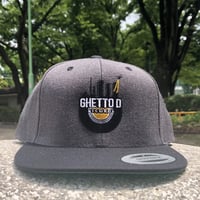 GHETTO D logo snapback cap / Dark Heather Gray + Black