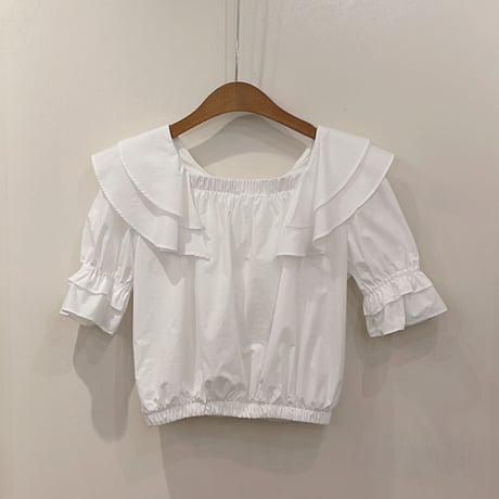 フリルクロップドブラウス