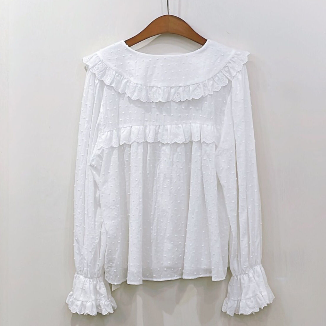 新品 E KEBURIA レース衿 リネン ワンピース ブラウス S fit=scale-down,w=1200