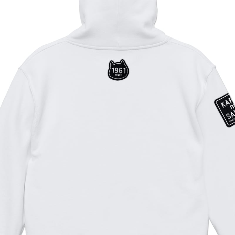 河童の三平 たぬき顔モコモコワッペン ジップパーカー Color オフ