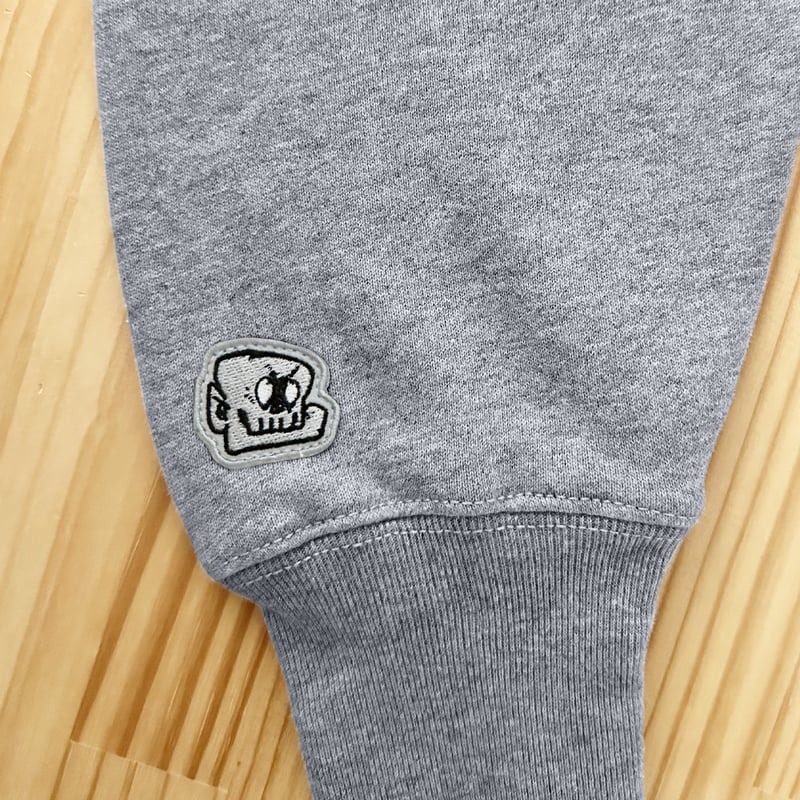 河童の三平 たぬき顔モコモコワッペン ジップパーカー Color グレー