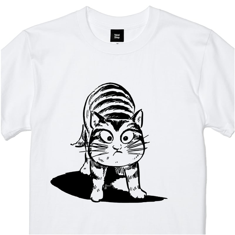 猫楠(立ち姿)T-Shirts Color ホワイト | Yokai-Shop