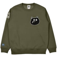 〔2025年1月8日から順次発送〕河童の三平 たぬき顔モコモコワッペン スウェットシャツ Color カーキ