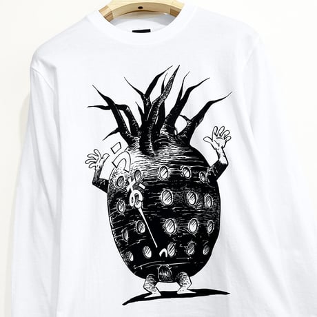 悪魔くん 家獣 ロングスリーブ T-Shirts Color  ホワイト