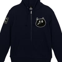 河童の三平 たぬき顔モコモコワッペン ジップパーカー Color ネイビー