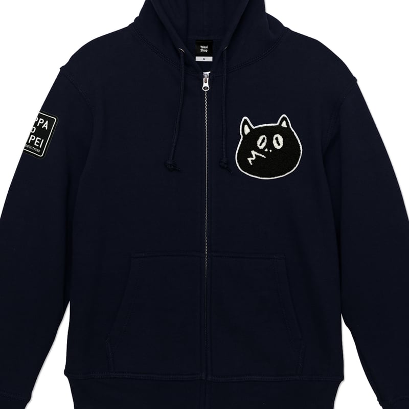 河童の三平 たぬき顔モコモコワッペン ジップパーカー Color