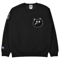 〔2025年1月8日から順次発送〕河童の三平 たぬき顔モコモコワッペン スウェットシャツ Color ブラック