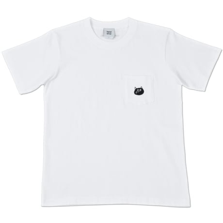 河童の三平 刺繍たぬき Pocket T-Shirts Color ホワイト