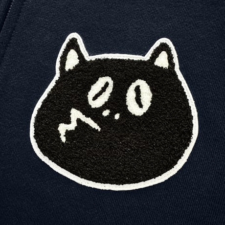 河童の三平 たぬき顔モコモコワッペン ジップパーカー Color ネイビー