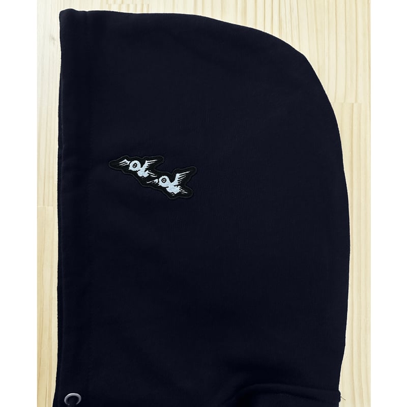 河童の三平 たぬき顔モコモコワッペン ジップパーカー Color ネイビー