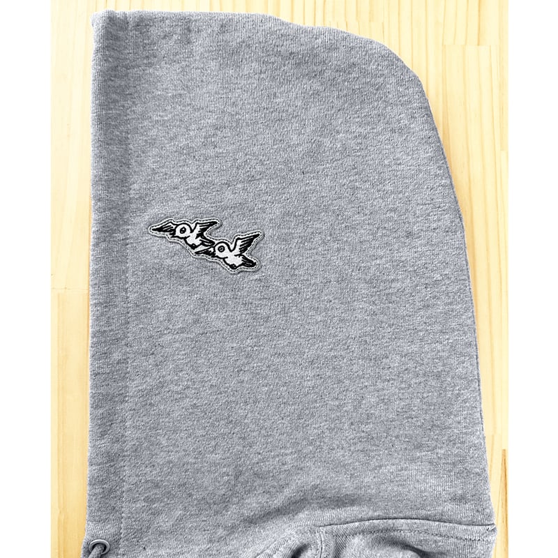 河童の三平 たぬき顔モコモコワッペン ジップパーカー Color グレー