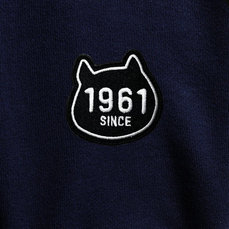 河童の三平 たぬき顔モコモコワッペン ジップパーカー Color ネイビー