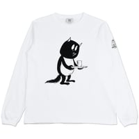 〔2023年3月15日から順次発送〕河童の三平 お茶をどうぞ ロングスリーブ T-Shirts Color  ホワイト