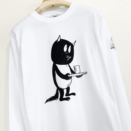 〔2023年3月15日から順次発送〕河童の三平 お茶をどうぞ ロングスリーブ T-Shirts Color  ホワイト