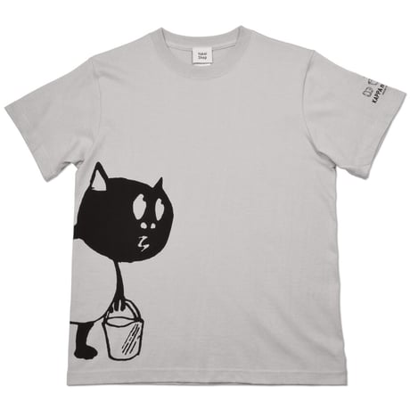 河童の三平 バケツ持ちたぬき T-Shirts（特製タグ付） Color ライトグレー
