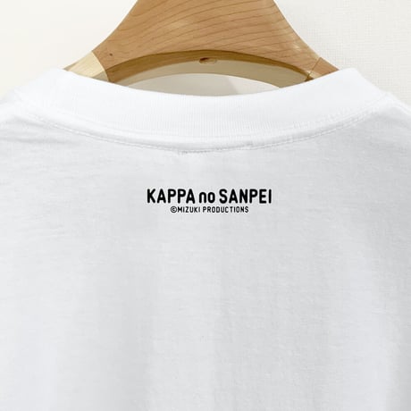河童の三平 刺繍たぬき Pocket T-Shirts Color ホワイト