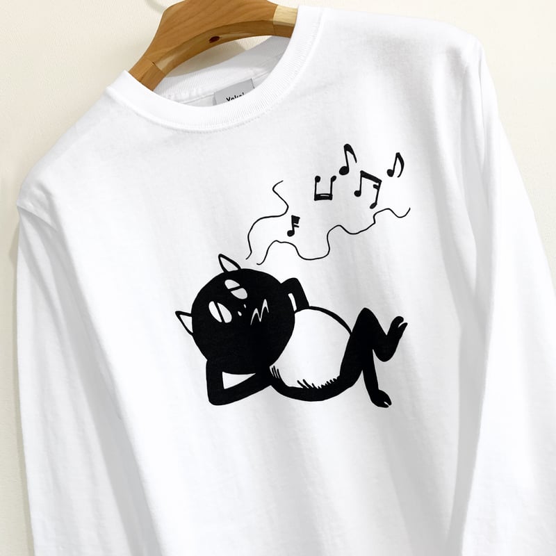 河童の三平 うたたねたぬき ロングスリーブ T-Shirts Color ホワイト