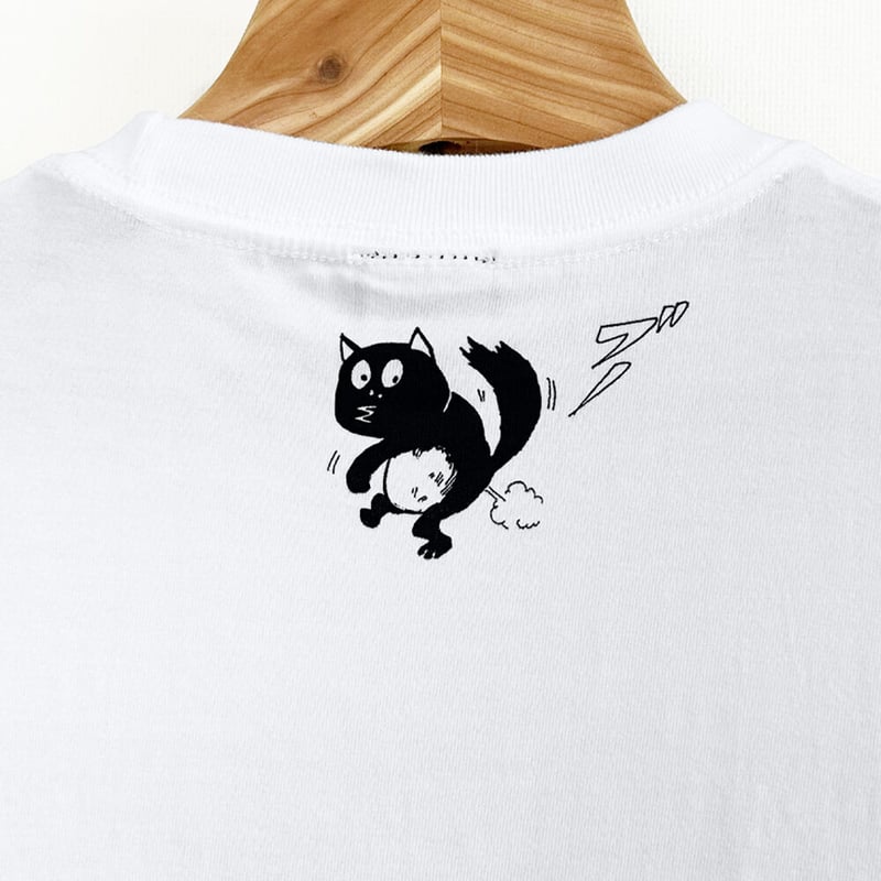 M060【新品未開封】星たぬきボーダーTシャツ 半袖 ネイビー×白 白猫