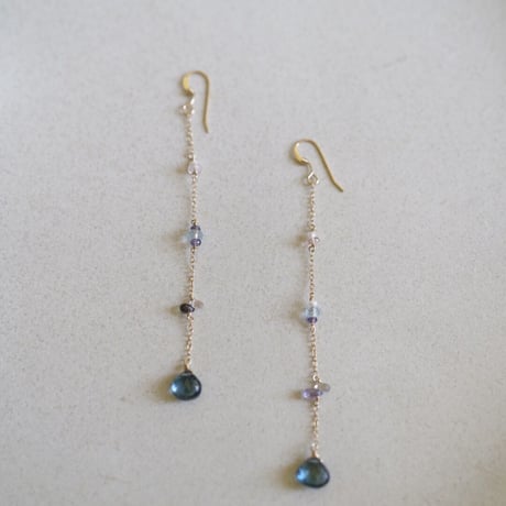London blue topaz pierce【14kgf】