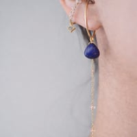 ラピスラズリ×サファイア　ear cuff