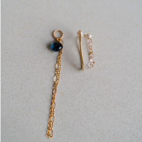 ロンドンブルートパーズear cuff  【2way】