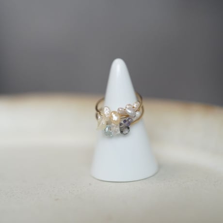 tourmaline pearl  -ring-