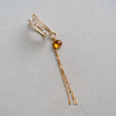 シトリン　ear cuff  【2way】